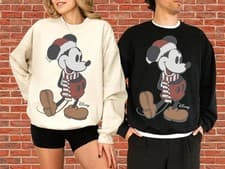 Image of Retro Mickey and Minnie Christmas Unisex Hoodie Tshirt Men Women Unisex N396