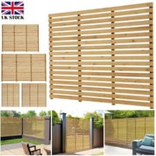 Image of 6ft Wide Heavy Duty Vertical Slatted Garden Fence Panels Pressure Treated Panels