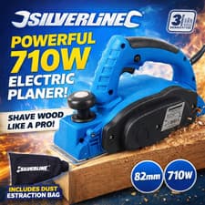Image of Silverline Mains Electric Wood/Timber Planer 2mm Depth Power Tool Workshop DIY