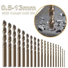 Image of Box Of 5/10 x HSS Gold Cobalt Jobber Drill Bit For Stainless & Hard Steels
