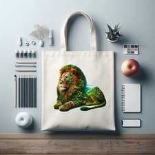 Image of Tote Bag With Lion Picture