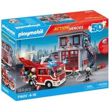 Image of PLAYMOBIL 71603 Fire Rescue Mission 184 Piece Action Heroes Playset
