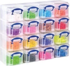 Image of Really Useful Plastic Storage Box (16 x 0.14L) Organiser Clear *FREE DELIVERY*