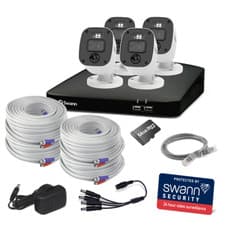 Image of Swann SWDVK-446854MQB Audio 4 Cameras 4 Channel DVR CCTV Security Enforcer Kit
