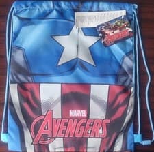 Image of Marvel Avengers Captain America Drawstring Sports Gym Swimming PE Kit Bag Kids