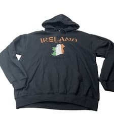 Image of Ireland Irish Flag Map Saint Patricks Day Unisex Hooded Sweatshirt Size M NEW