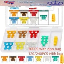 Image of 30/120x Car Auto Low Profile Micro Blade Mini 5A-30A Fuse Assortment Kit 12V/24V