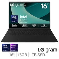 Image of LG gram, Intel Core Ultra 7, 16GB RAM, 1TB SSD, 16 Inch Laptop, 16Z90T-G.AA78A11