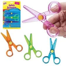 Image of 3pk Novelty Safety Scissors Stationery Kids Children Crafts Plastic Zig Zag Wavy