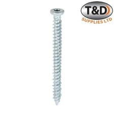 Image of Timco 7.5x80 Concrete Screws TX Flat Countersunk - 100Pack Zinc Masonry Fixings