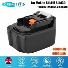 Image of 14.4V Li-ion Battery For Makita BL1415 BL1430 194066-1 194065-3 BCL142 4.0/6.0Ah