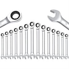 Image of Ratchet Spanner Combination Fixed Head Wrench Metric 8mm To 32mm Chrome UK