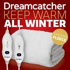 Image of Fleece Double Electric Blanket Heated Bed Fitted Under Blanket Machine Washable