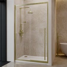 Image of 1200mm Black Sliding Shower Door 8mm Glass with Extended Handle -  PAVSLBB1200HD