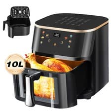Image of OYAJIA Air Fryer 10L with Easy-View Window, Touch Controls, Nonstick, 6 Hnjlswpo