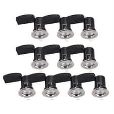 Image of Set of 10 Brushed Chrome Fixed GU10 Fire Rated Recessed Ceiling Downlights