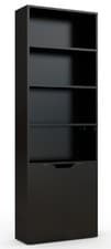 Image of 6 Tier Bookcase With 2 Door Cupboard Cabinet Storage Shelving Display Wood Shelf