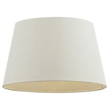 Image of 18" Inch Round Tapered Drum Lamp Shade Ivory Linen Fabric Cover Simple Elegant