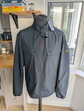 Image of Barbour Re-Duke Showerproof Black Full Zip Jacket Brand New Size L