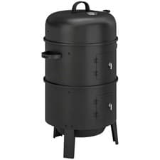 Image of Outsunny 3-in-1 Vertical Charcoal Smoker with 2 Grill Grates, Refurbished