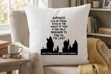 Image of Harry Potter Alkaban Happiness Quote Phrase Clause Expression Cushion Cover Gift