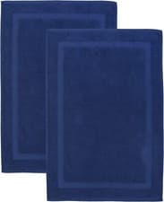 Image of 2x Luxury Cotton Bath Mats Terry Towelling 1000GSM Bathroom Rugs Soft Washable