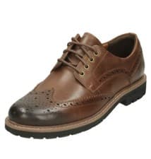 Image of Clarks Batcombe Wing Men’s Dark Tan Leather Brogue Shoes Uk Size 7.5 G EUR 41.5