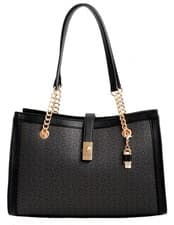 Image of Guess Bag Handbag Shopper Shoulder Bag Port Little Bag Coal New