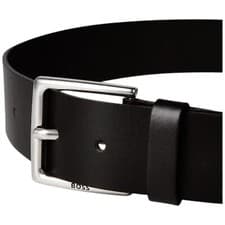 Image of Hugo Boss Men Belt Rummi Dark Brown Cow Leather Buckle (85cm 30-32") New RRP £70