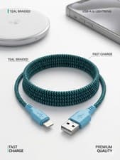 Image of  Braided Lightning To USB-A Charging MFI-Certified Cable iPhones 14 13 12 11 1m