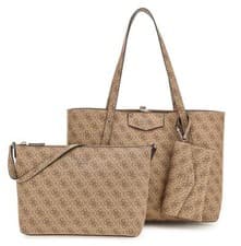 Image of Guess Brenton 4G Logo Eco Shopper Tote Womens Bag In Lattee