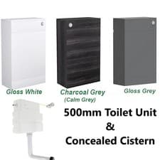 Image of Bathroom L-Shape Vanity Unit LH RH Hand Sink Basin Toilet Combined Furniture WC