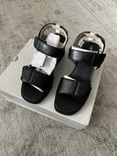 Image of GEOX Respira Sandals with Straps Spherica Black Leather Women's Uk Size 6