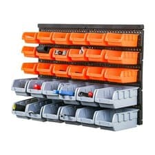 Image of 30pc Wall Mounted Garage Storage Bin Workshop Organiser Rack Diy Tool Boxes