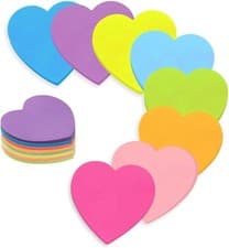 Image of 240 Sheets Sticky Notes, 70x70mm Heart Shaped Cute Sticky Notes, 8 Brilliant Co