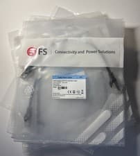 Image of FS Cat6a SFTP Patch Cable 1ft (0.3M) Black RJ45 Ethernet - Pack Of 10 Brand New!