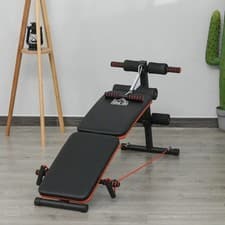 Image of Abs Sit Up Bench Core Workout Fitness Home Gym Black Foldable