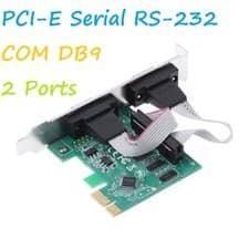 Image of PCI Express PCI-E 2-Port Serial RS-232 COM DB9 Card Adapter Converter UK