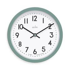 Image of Acctim 20cm Analogue Quartz Retro Wall Clock for Livingroom Bedroom Office Green