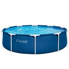 Image of 8/10/12 Feet Rectangular Large Round Frame Above Ground Swimming Pool - Blue