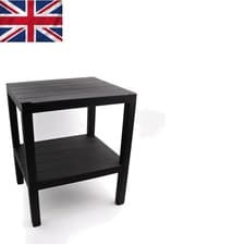 Image of Durable & Stylish 2 Tier Side Table with Elegant Black Finish - Easy Assembly