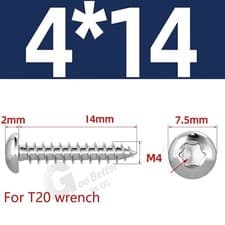 Image of A2 STAINLESS STEEL TORX PAN HEAD SELF TAPPING SCREWS TAPPERS M2 M2.3 M2.6 M3-M6