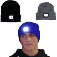 Image of 4 SMD LED Beanie Hat Light USB Rechargeable Head Light Torch Lamp Unisex