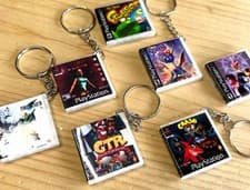 Image of Miniature PS1 Game Keychains - Crash, Spyro, Resident Evil, and More!