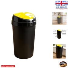 Image of Sleek 60L Black Touch Top Dustbin - Perfect for Modern Homes and Offices