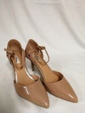 Image of Linea Nude Patent Leather Pointed Shoe with Ankle Strap 3" Heel Size UK 6