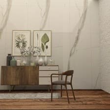 Image of Electra White Gloss Ceramic Wall Tile 300x600– Bathroom Kitchen - Interior Tile