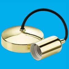 Image of 1x 6" (6in) 150mm Polished Brass Hanging Ceiling Lamp Pendant E27