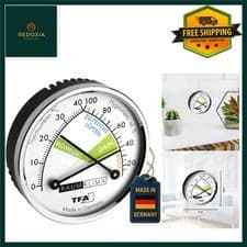 Image of Dostmann Analogue Thermometer Hygrometer for Room Climate Control 71x71mm