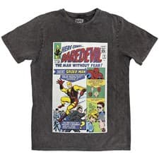 Image of Marvel Comics Here Comes Daredevil Comic Stone Wash T Shirt